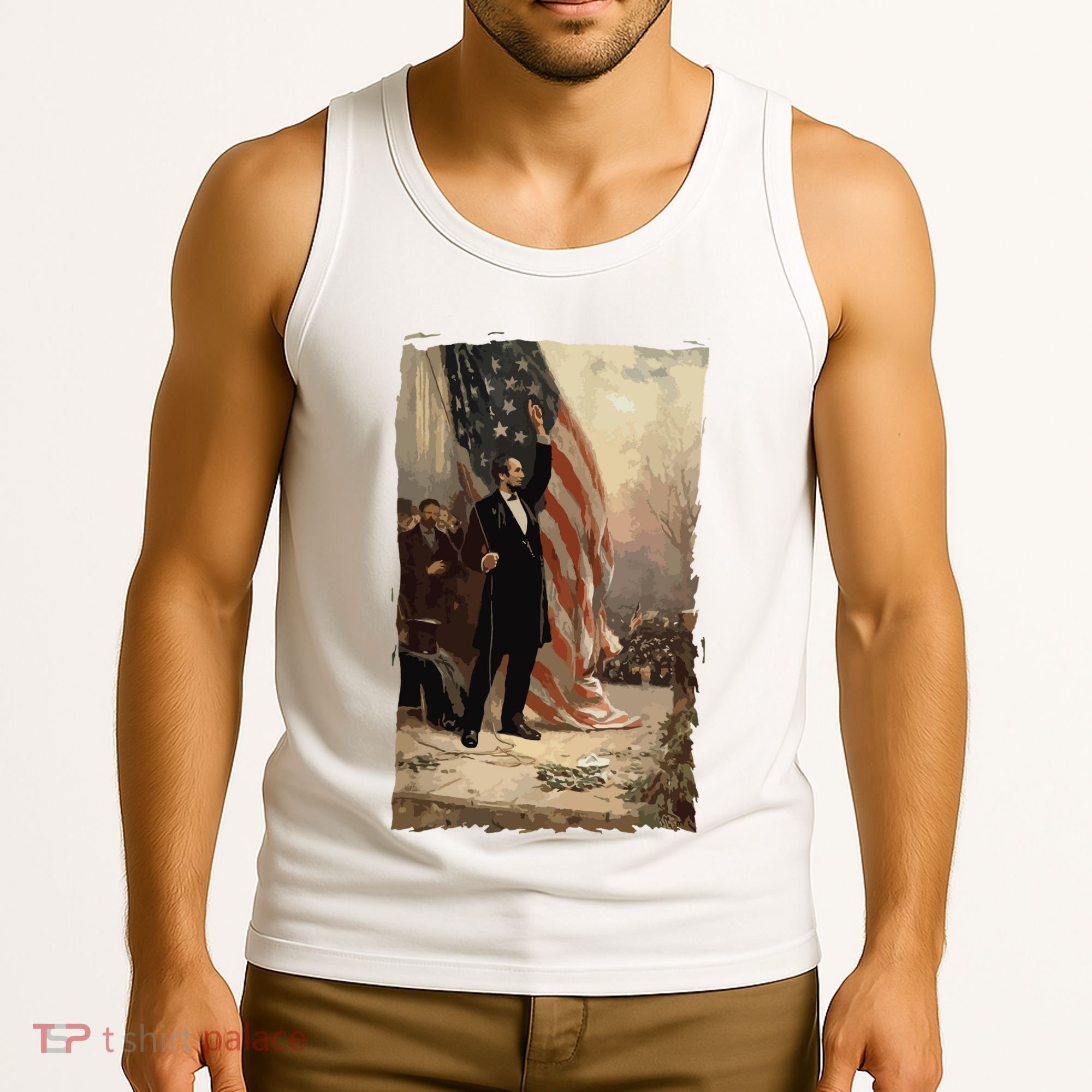 4th Of July Independence Day American Flag Abraham Lincoln Tank Top