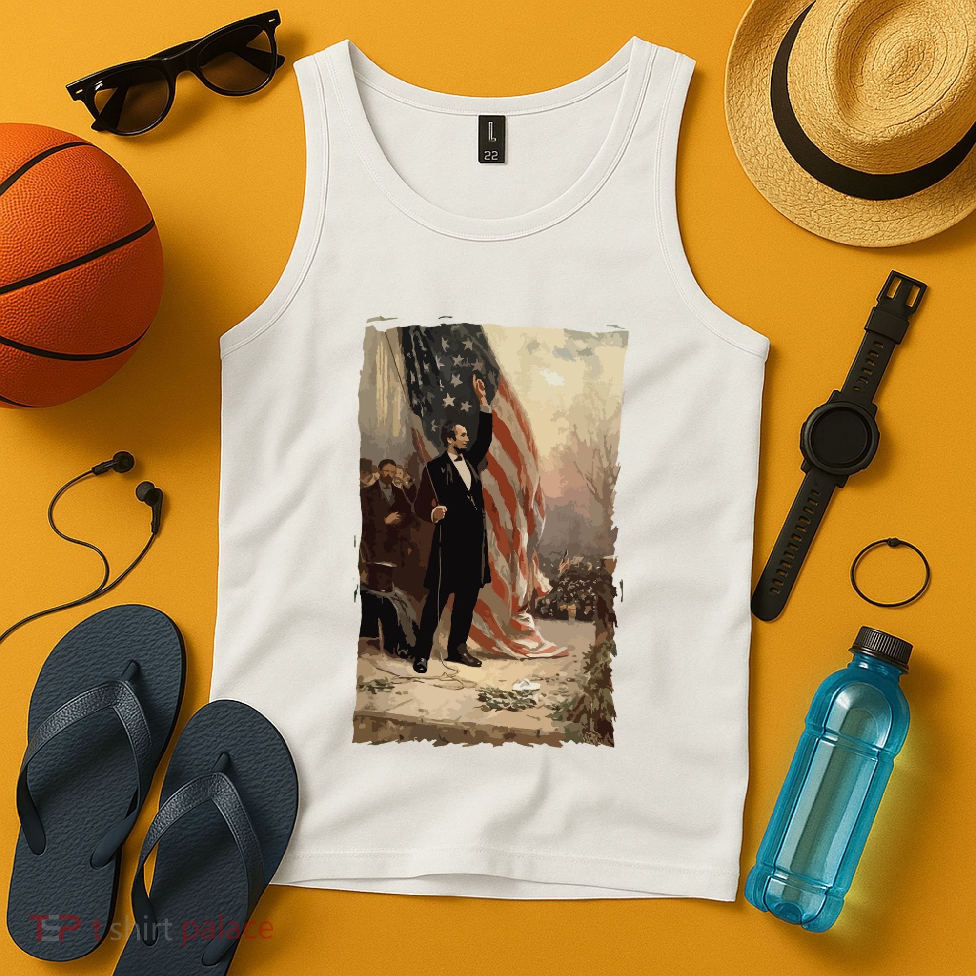 4th Of July Independence Day American Flag Abraham Lincoln Tank Top
