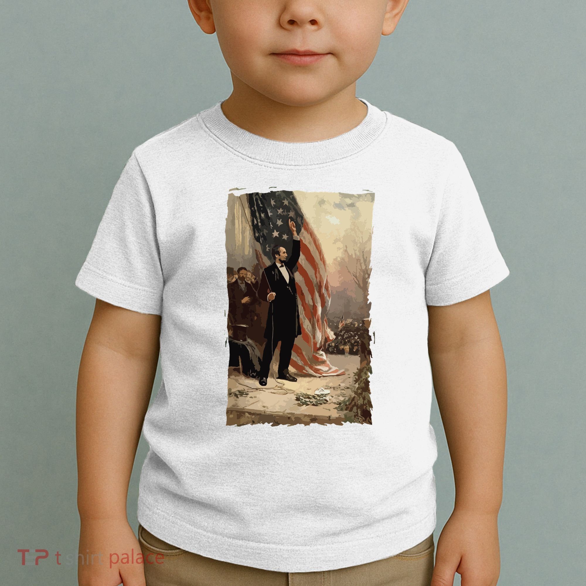 4th Of July Independence Day American Flag Abraham Lincoln Toddler T-Shirt