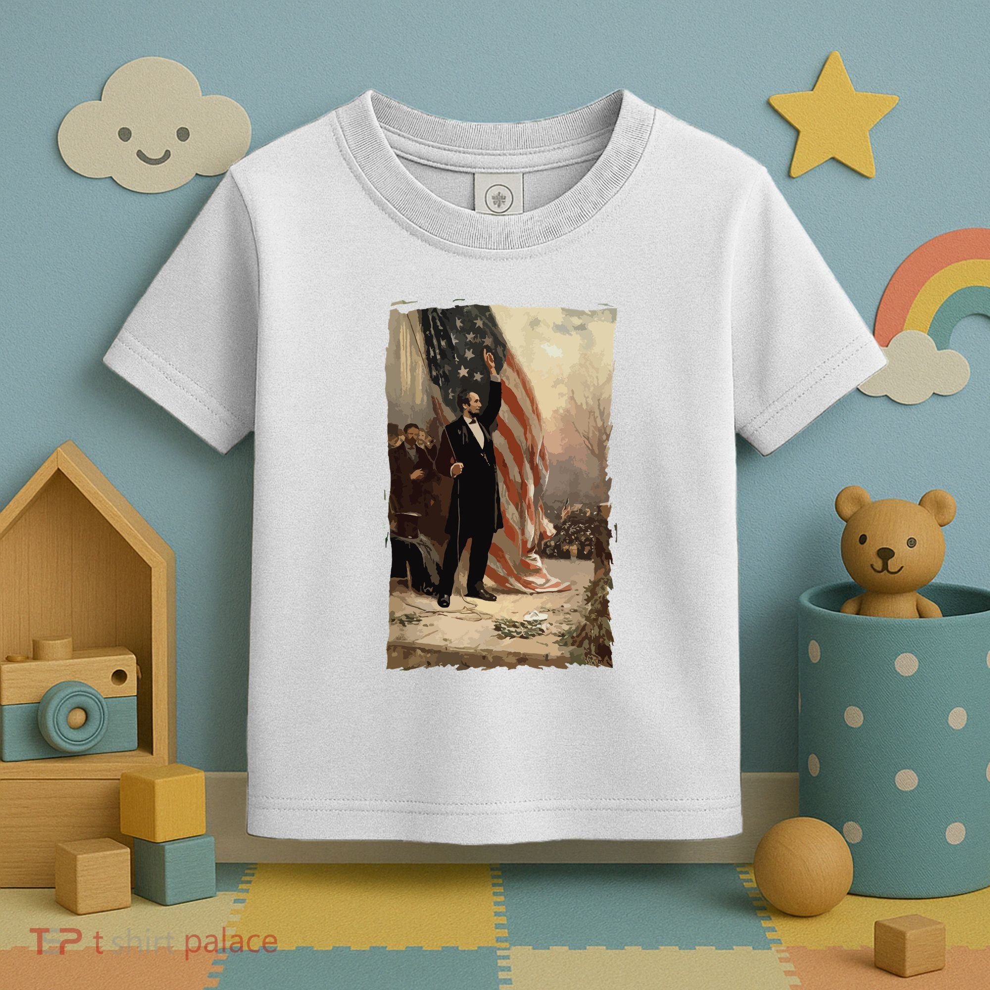 4th Of July Independence Day American Flag Abraham Lincoln Toddler T-Shirt