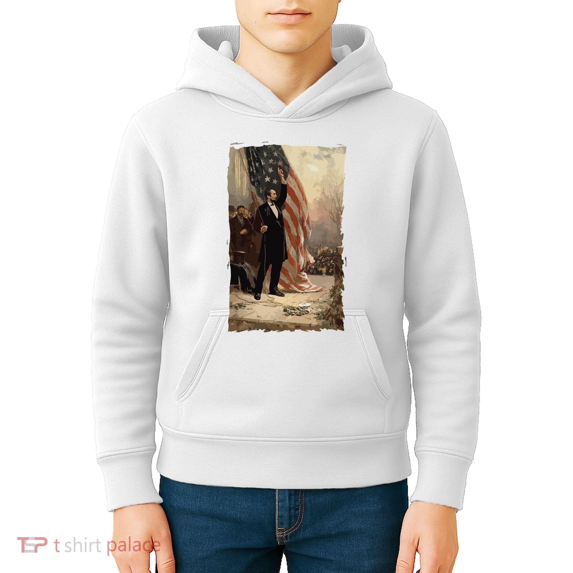 4th Of July Independence Day American Flag Abraham Lincoln Kids Hoodie