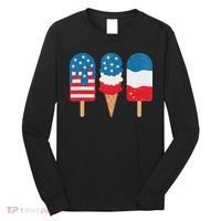 4th Of July Popsicle Red White Blue American Flag Patriotic Long Sleeve Shirt thumb 0