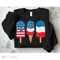 4th Of July Popsicle Red White Blue American Flag Patriotic Sweatshirt thumb 2