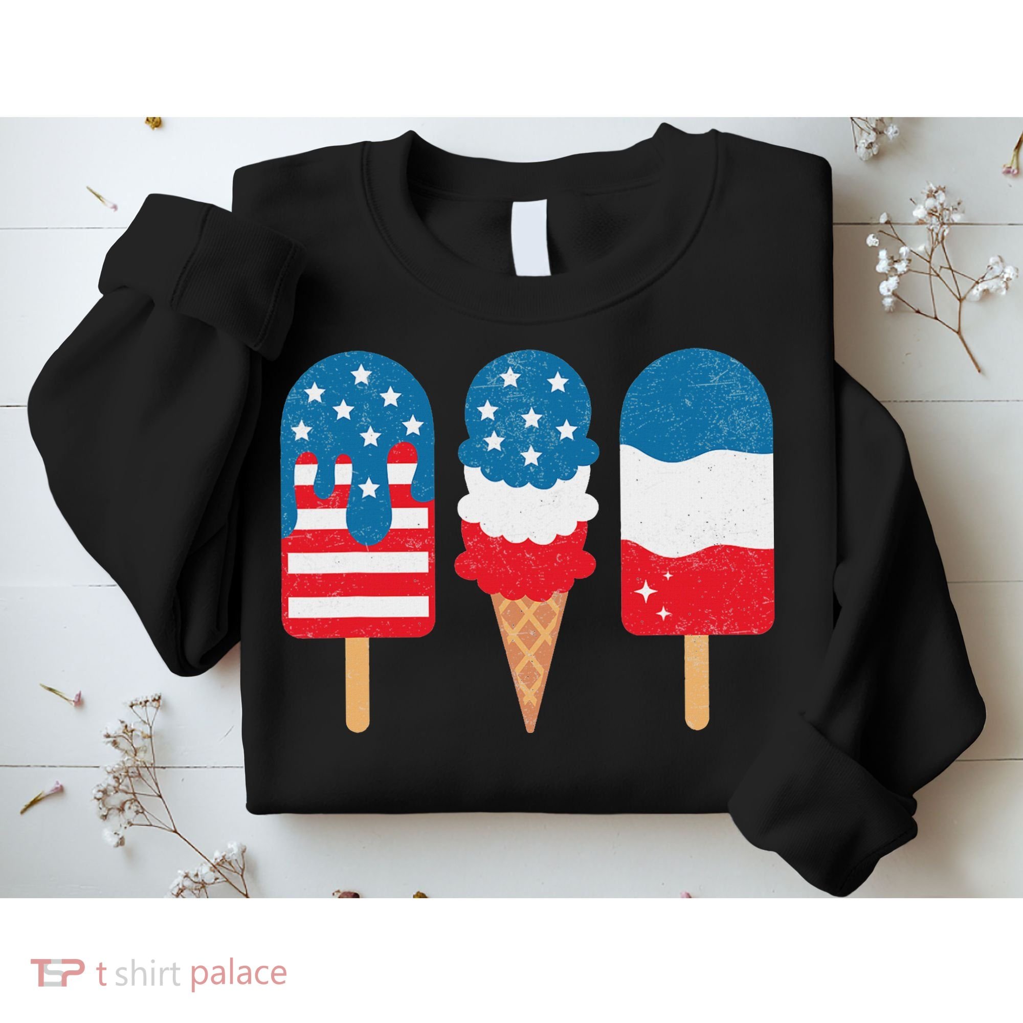 4th Of July Popsicle Red White Blue American Flag Patriotic Sweatshirt