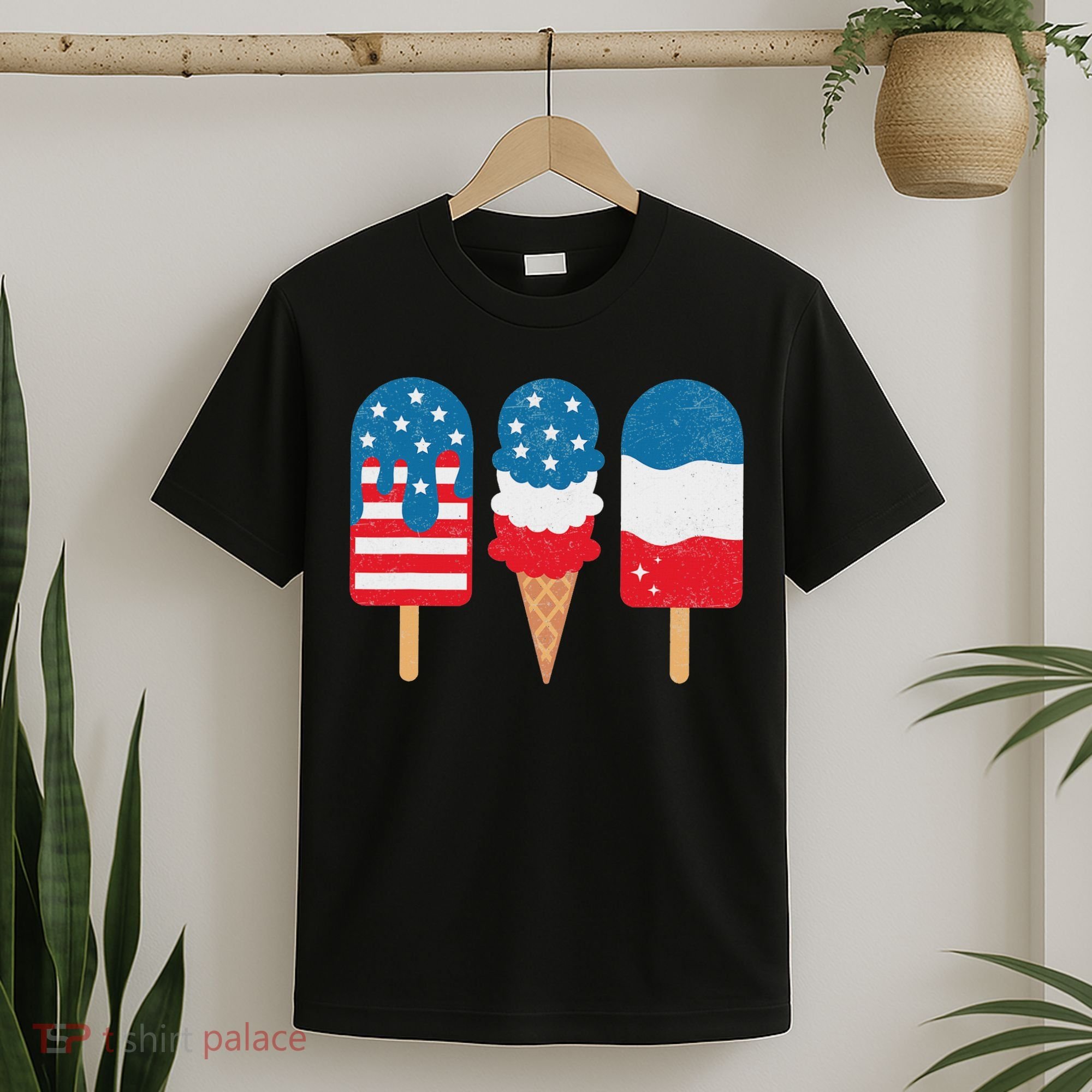 4th Of July Popsicle Red White Blue American Flag Patriotic T-Shirt