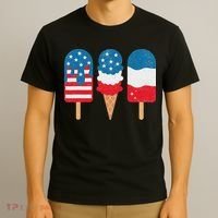 4th Of July Popsicle Red White Blue American Flag Patriotic T-Shirt thumb 3