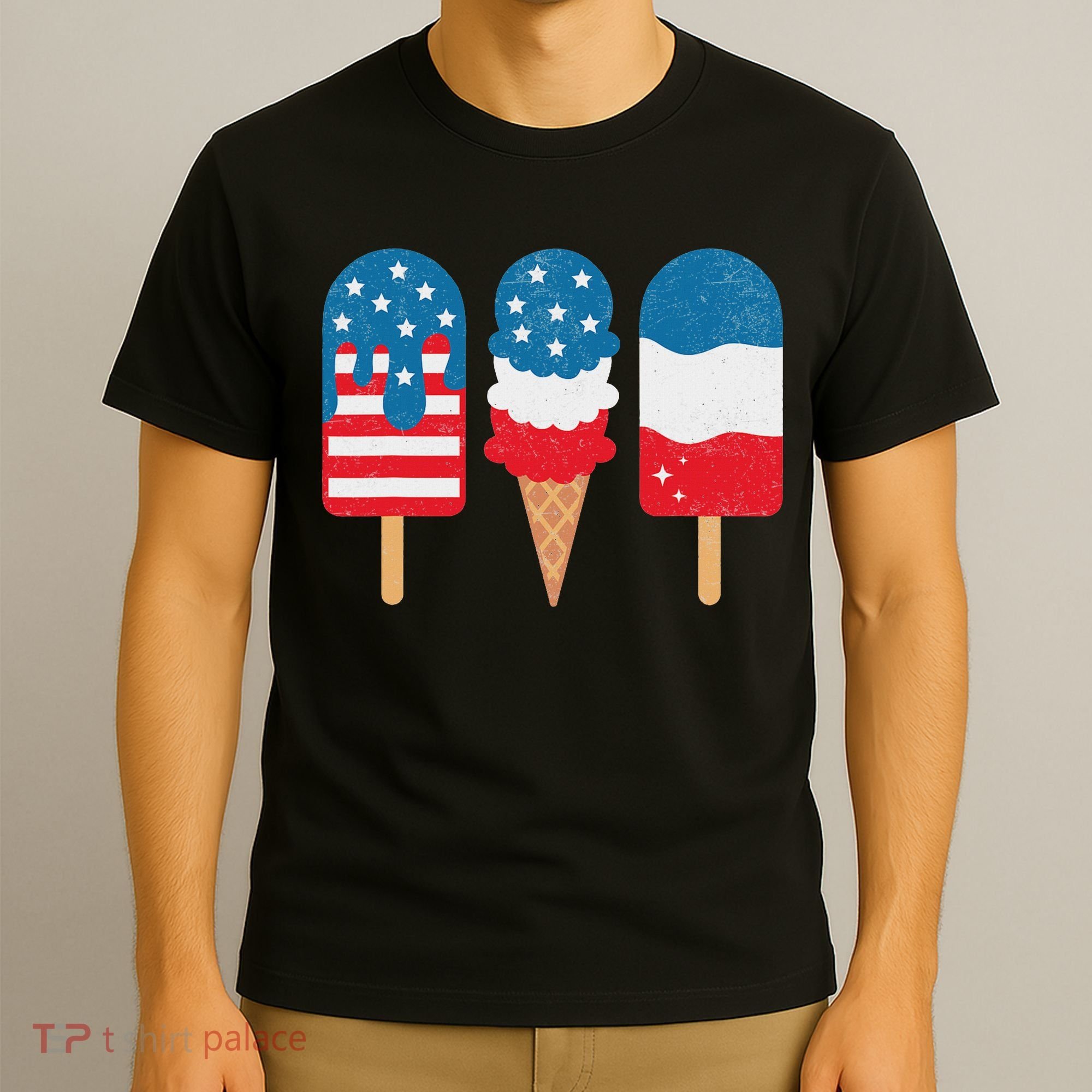 4th Of July Popsicle Red White Blue American Flag Patriotic T-Shirt