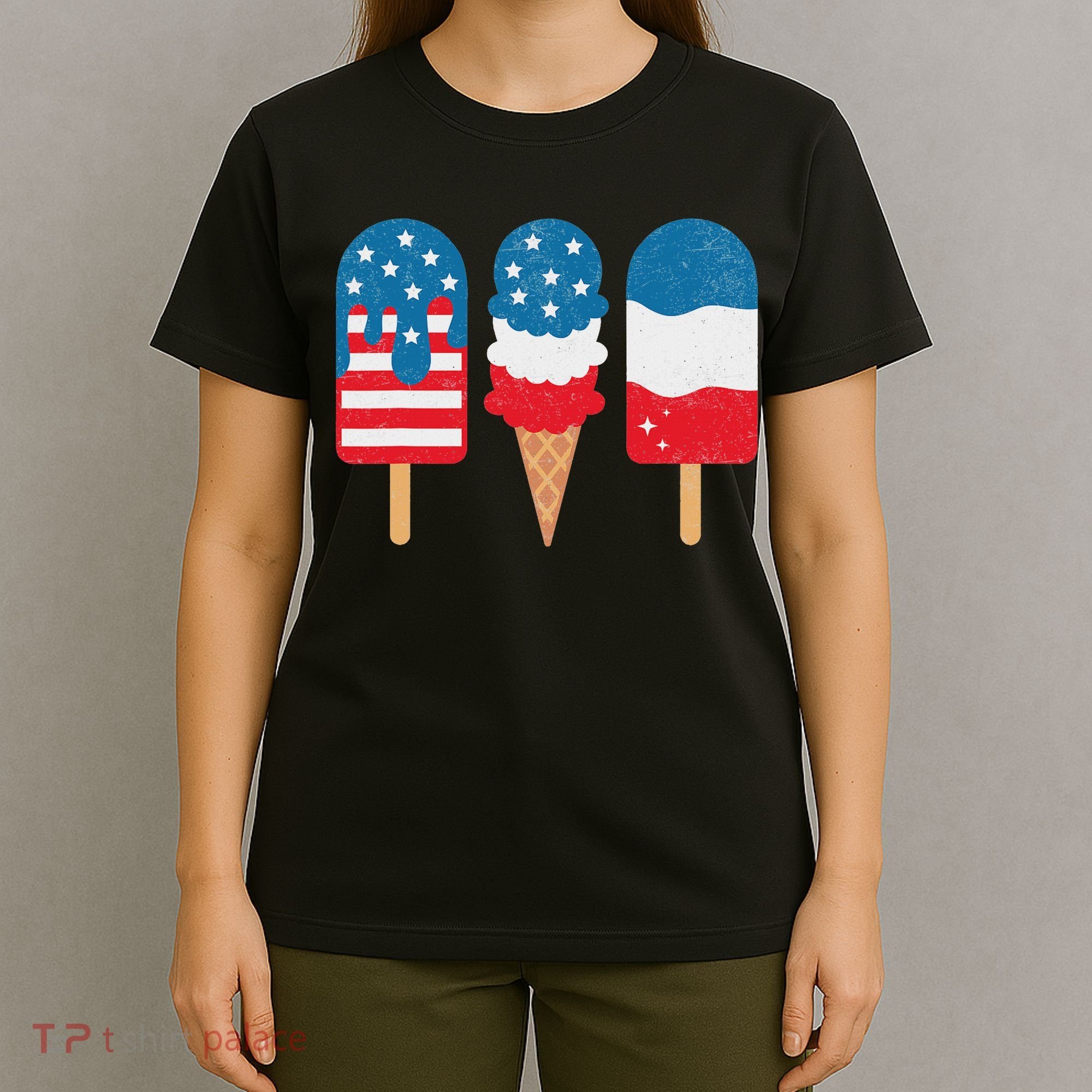 4th Of July Popsicle Red White Blue American Flag Patriotic T-Shirt