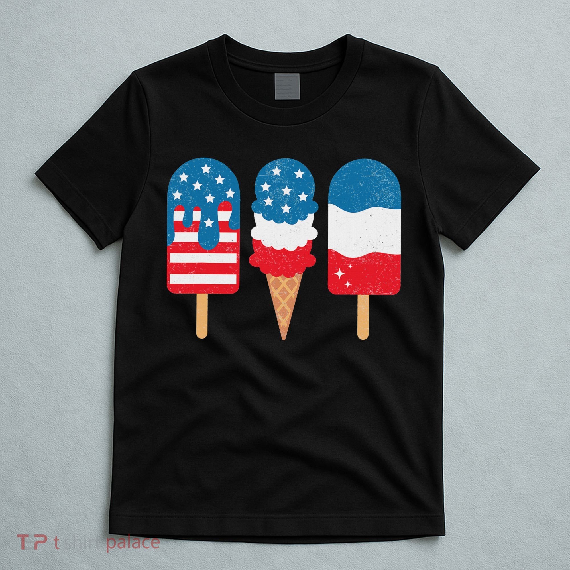4th Of July Popsicle Red White Blue American Flag Patriotic T-Shirt