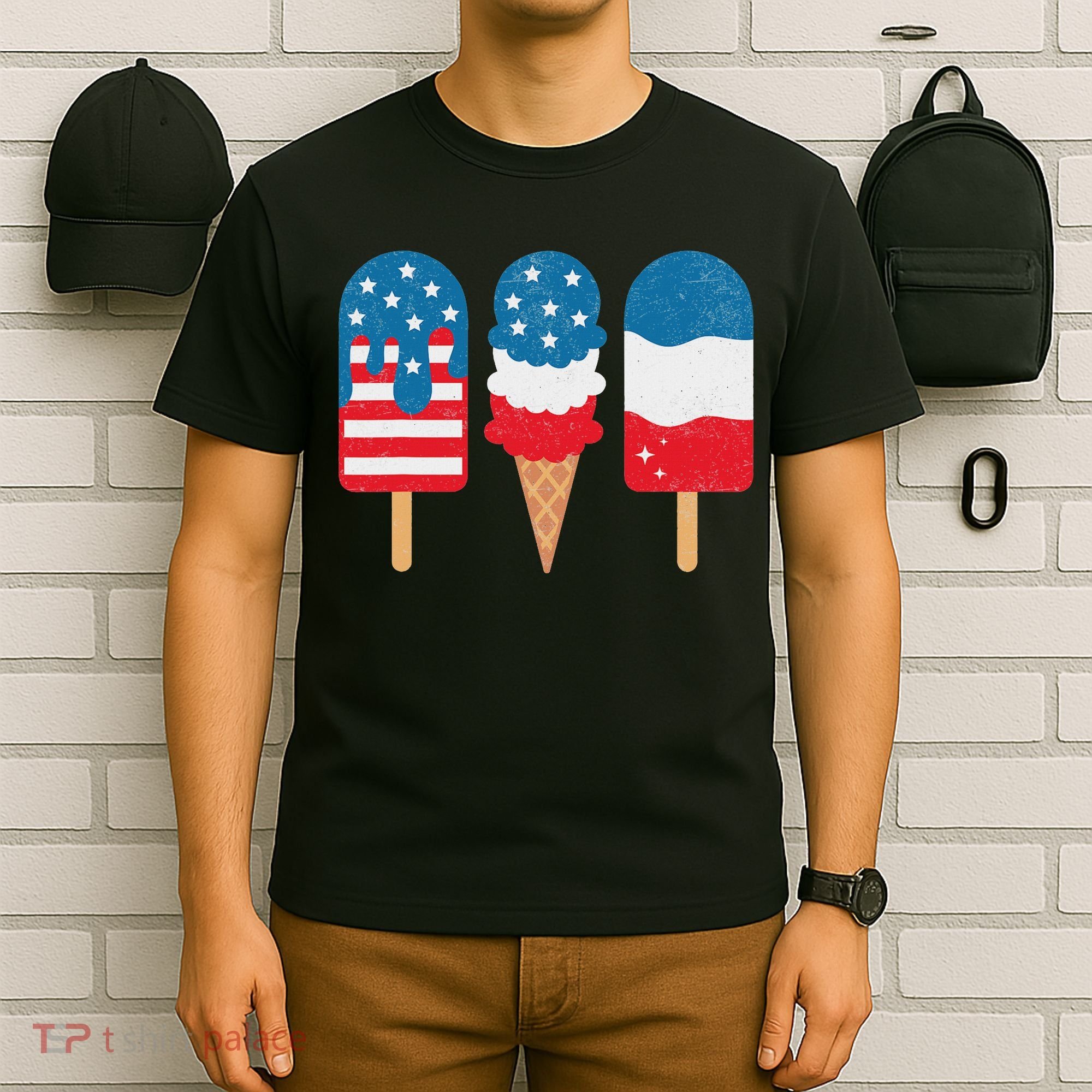 4th Of July Popsicle Red White Blue American Flag Patriotic T-Shirt