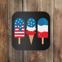 4th Of July Popsicle Red White Blue American Flag Patriotic Coaster thumb 0