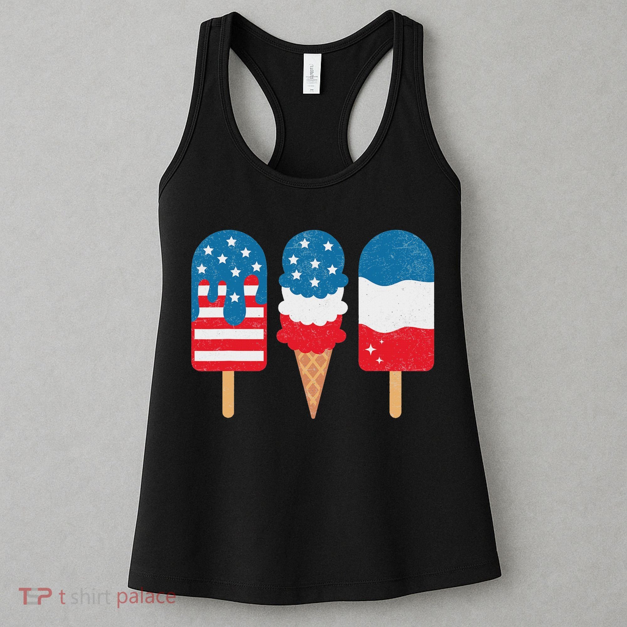 4th Of July Popsicle Red White Blue American Flag Patriotic Women's Tank Top