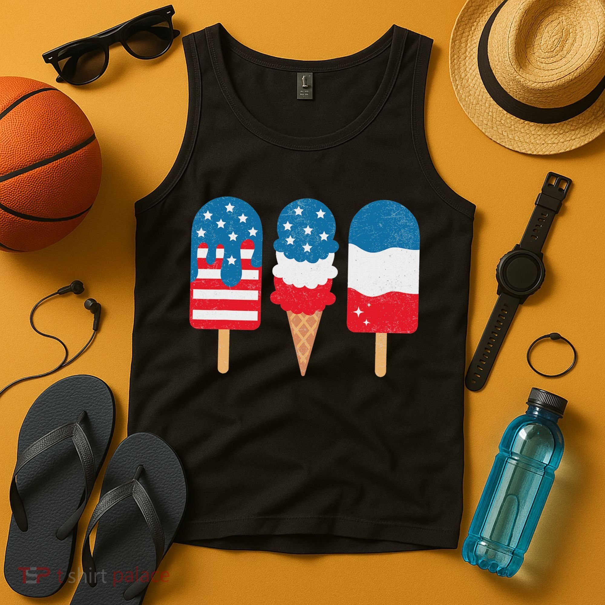4th Of July Popsicle Red White Blue American Flag Patriotic Tank Top