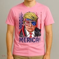4th Of July Merica Trump Shirt USA American Flag Vintage T-Shirt thumb 3