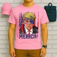 4th Of July Merica Trump Shirt USA American Flag Vintage T-Shirt thumb 6