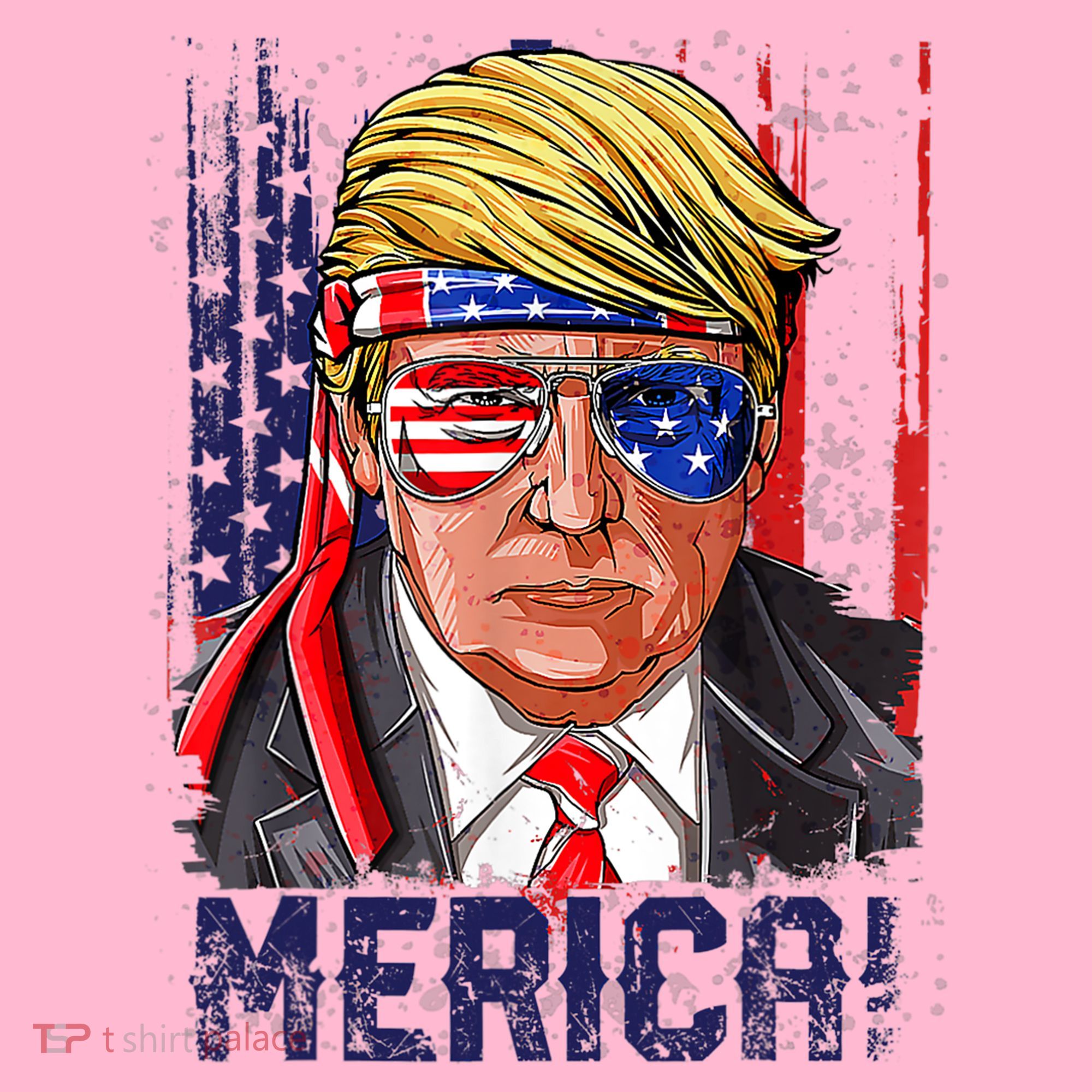 4th Of July Merica Trump Shirt USA American Flag Vintage T-Shirt