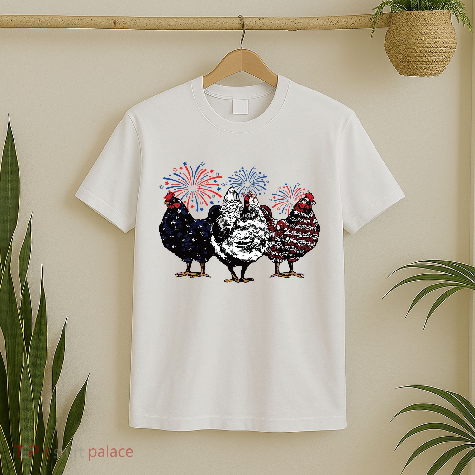4th Of July Chicken Fourth Of July Patriotic Mom T-Shirt