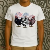 4th Of July Chicken Fourth Of July Patriotic Mom T-Shirt thumb 3