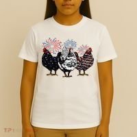 4th Of July Chicken Fourth Of July Patriotic Mom T-Shirt thumb 4