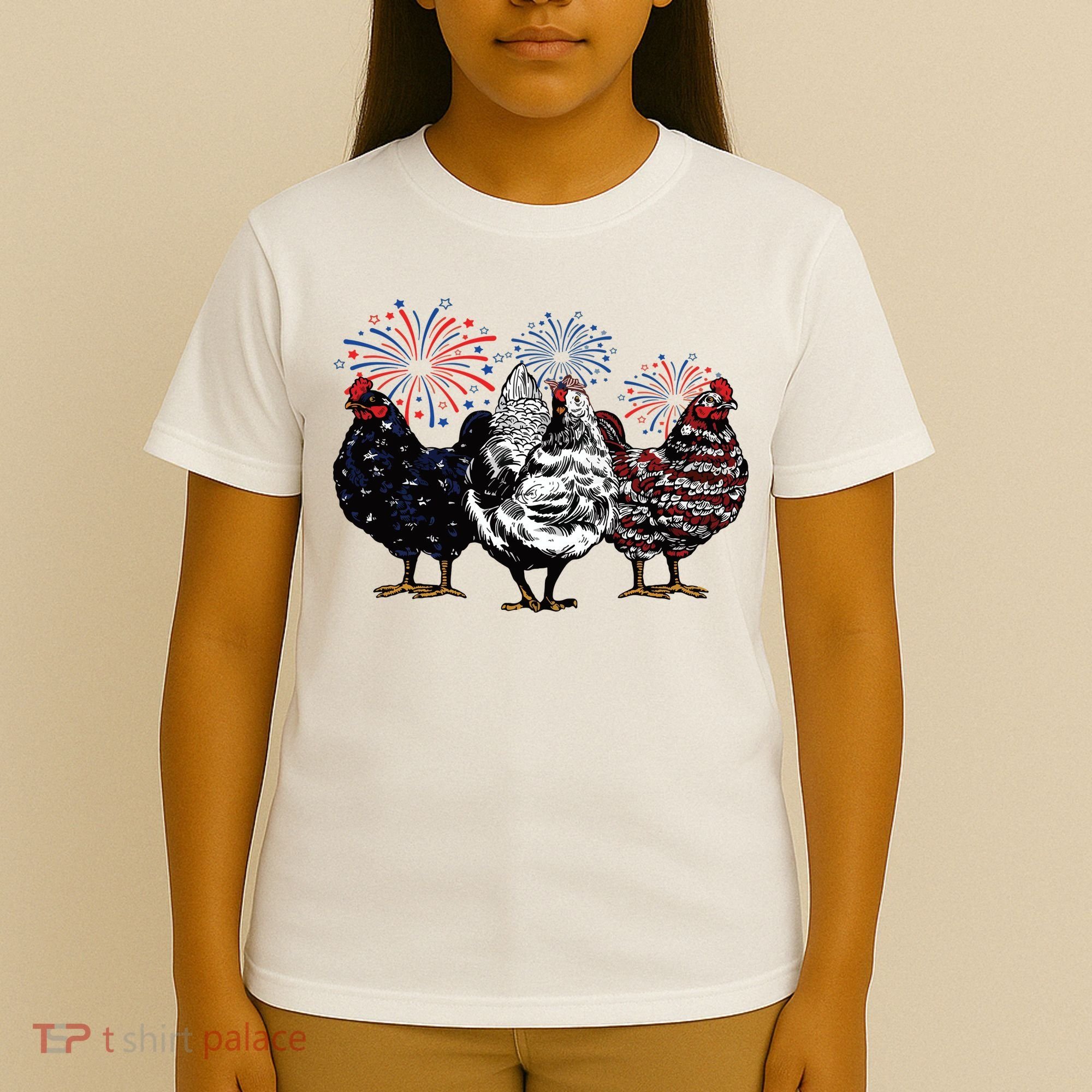 4th Of July Chicken Fourth Of July Patriotic Mom T-Shirt