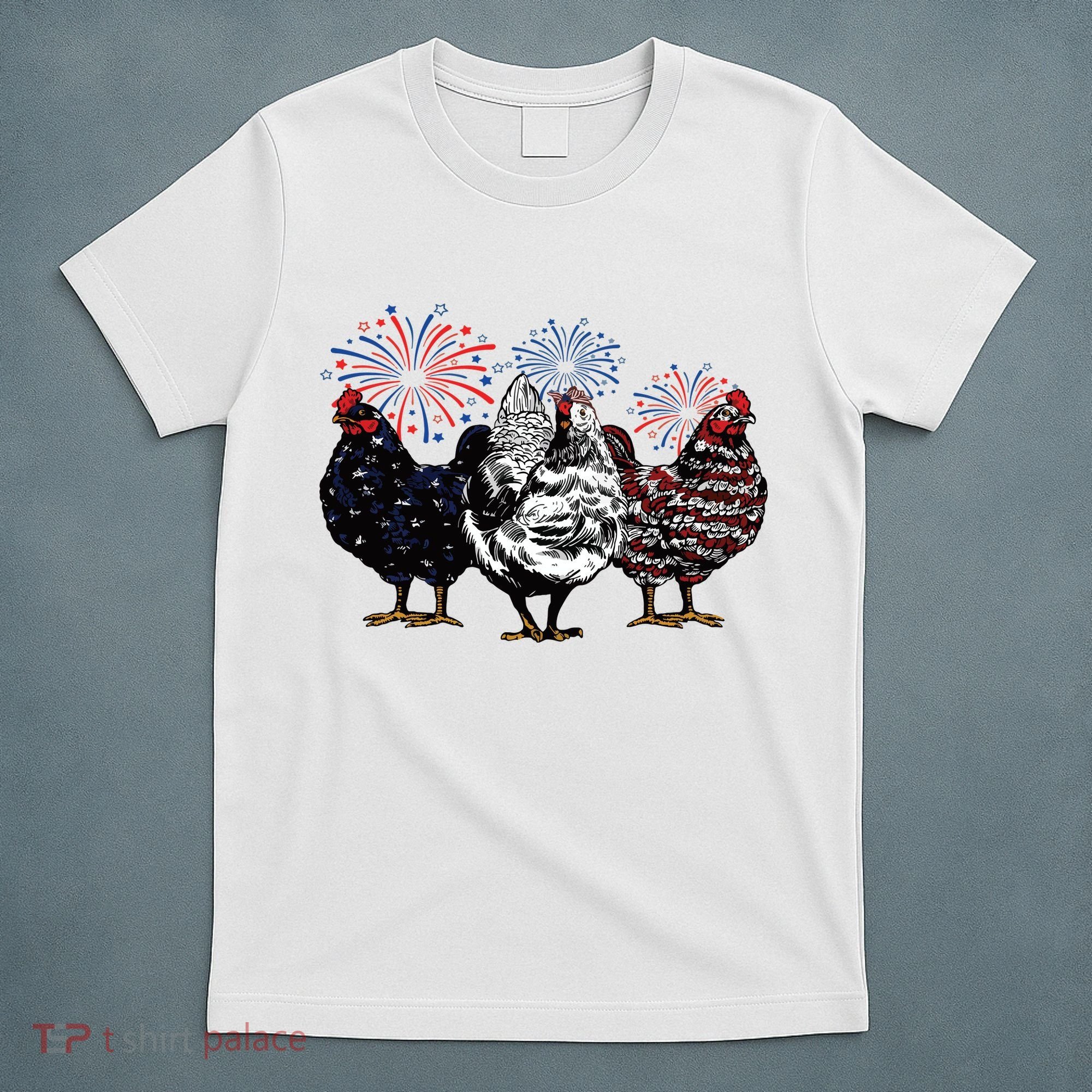 4th Of July Chicken Fourth Of July Patriotic Mom T-Shirt