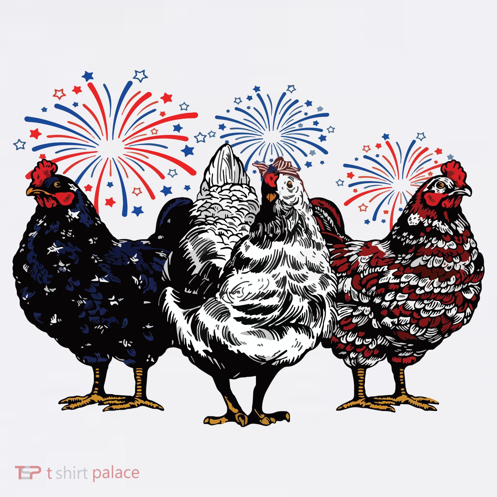 4th Of July Chicken Fourth Of July Patriotic Mom T-Shirt