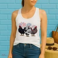 4th Of July Chicken Fourth Of July Patriotic Mom Women's Tank Top thumb 2