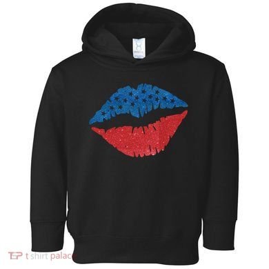 4th Of July Lips Holiday Toddler Hoodie
