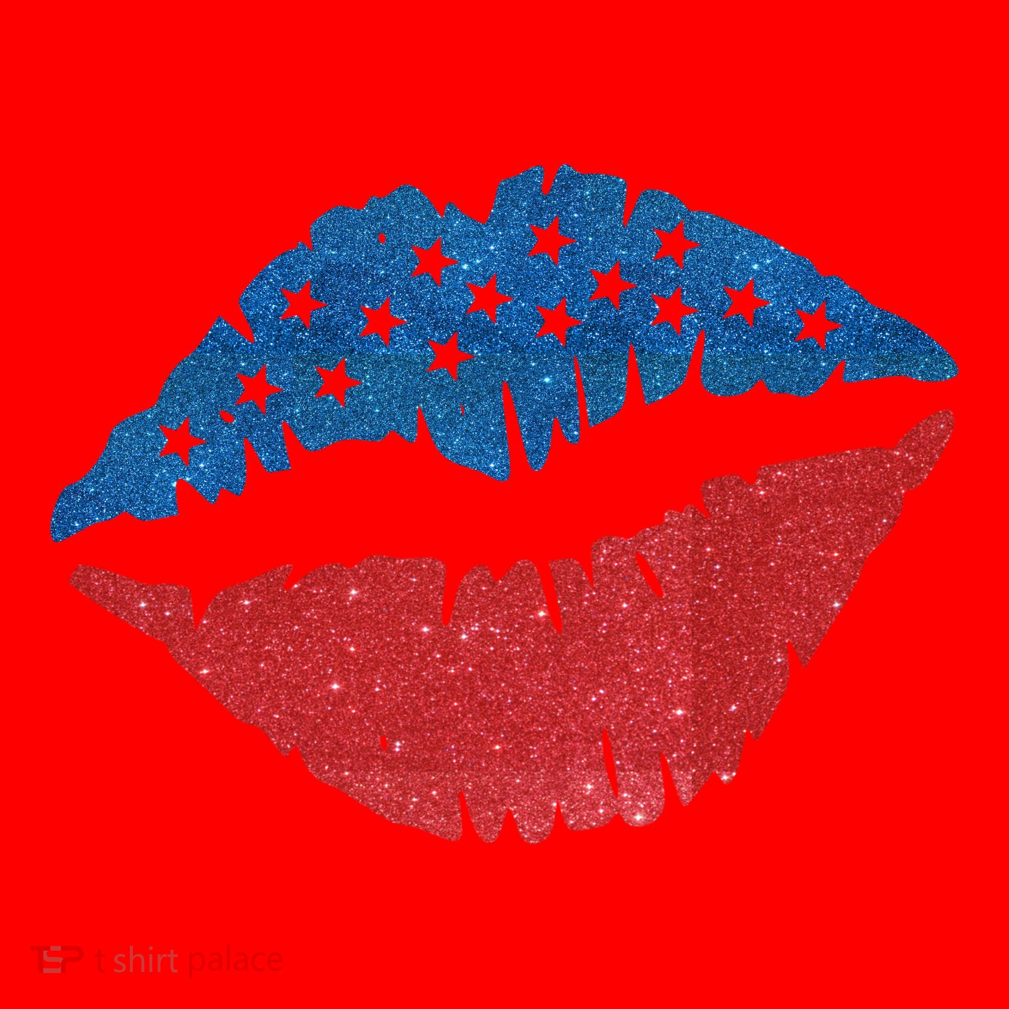 4th Of July Lips Holiday Santa Hat