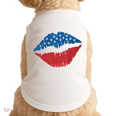 4th Of July Lips Holiday Doggie Tank
