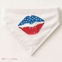 4th Of July Lips Holiday USA-Made Doggie Bandana thumb 0