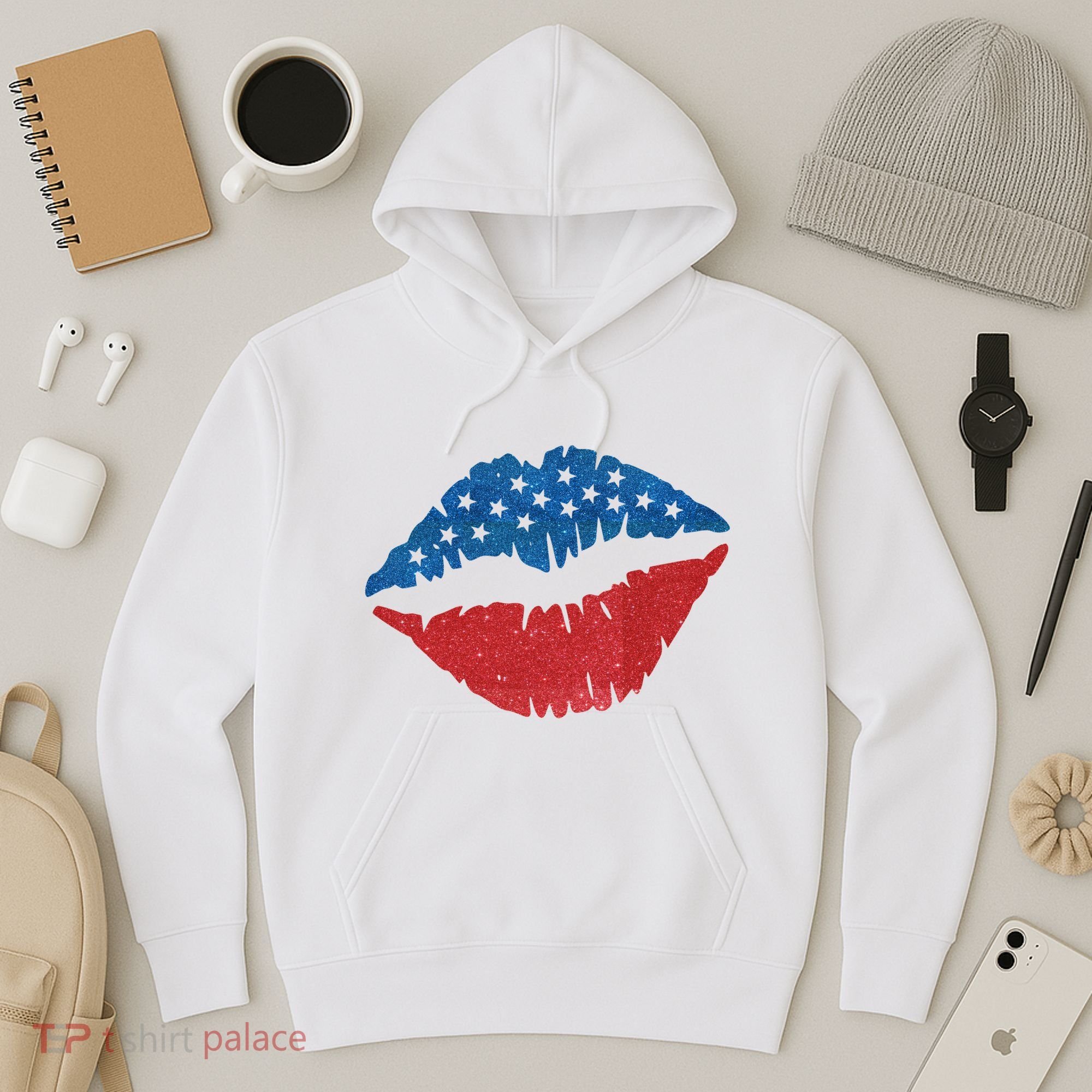 4th Of July Lips Holiday Hoodie