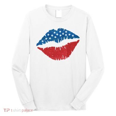 4th Of July Lips Holiday Long Sleeve Shirt