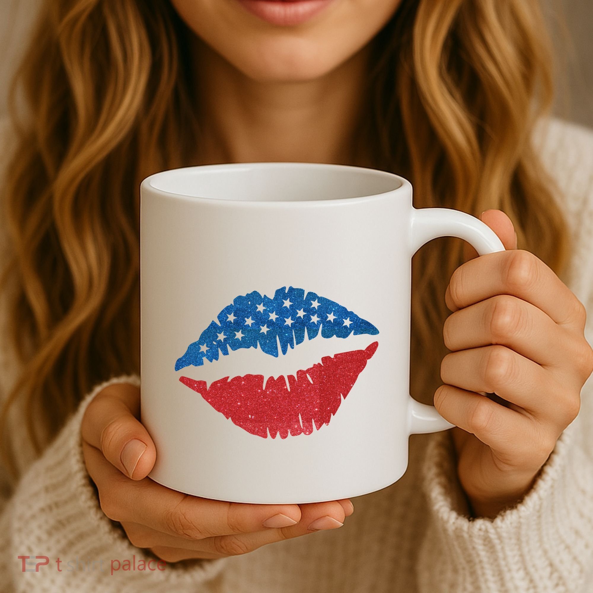 4th Of July Lips Holiday Coffee Mug