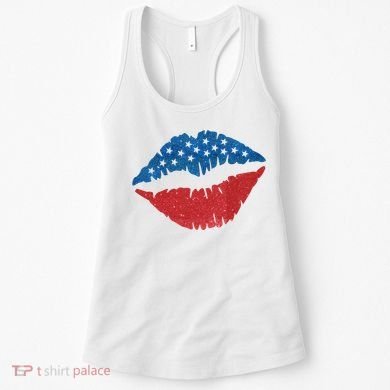4th Of July Lips Holiday Women's Tank Top