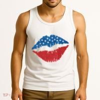 4th Of July Lips Holiday Tank Top thumb 3