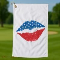 4th Of July Lips Holiday Golf Towel thumb 1