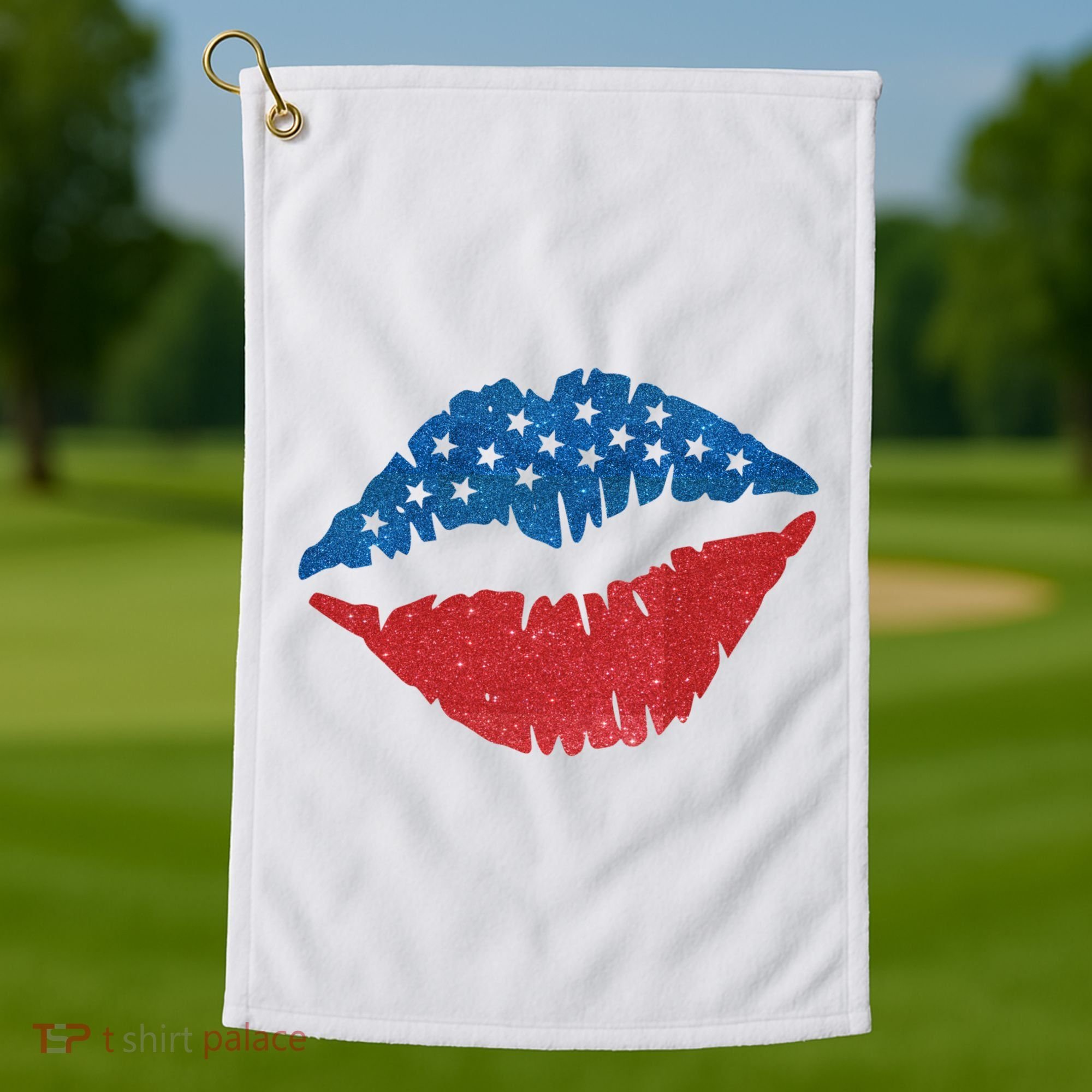 4th Of July Lips Holiday Golf Towel