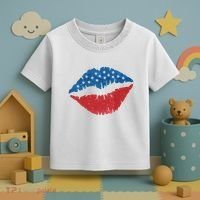 4th Of July Lips Holiday Toddler T-Shirt thumb 3