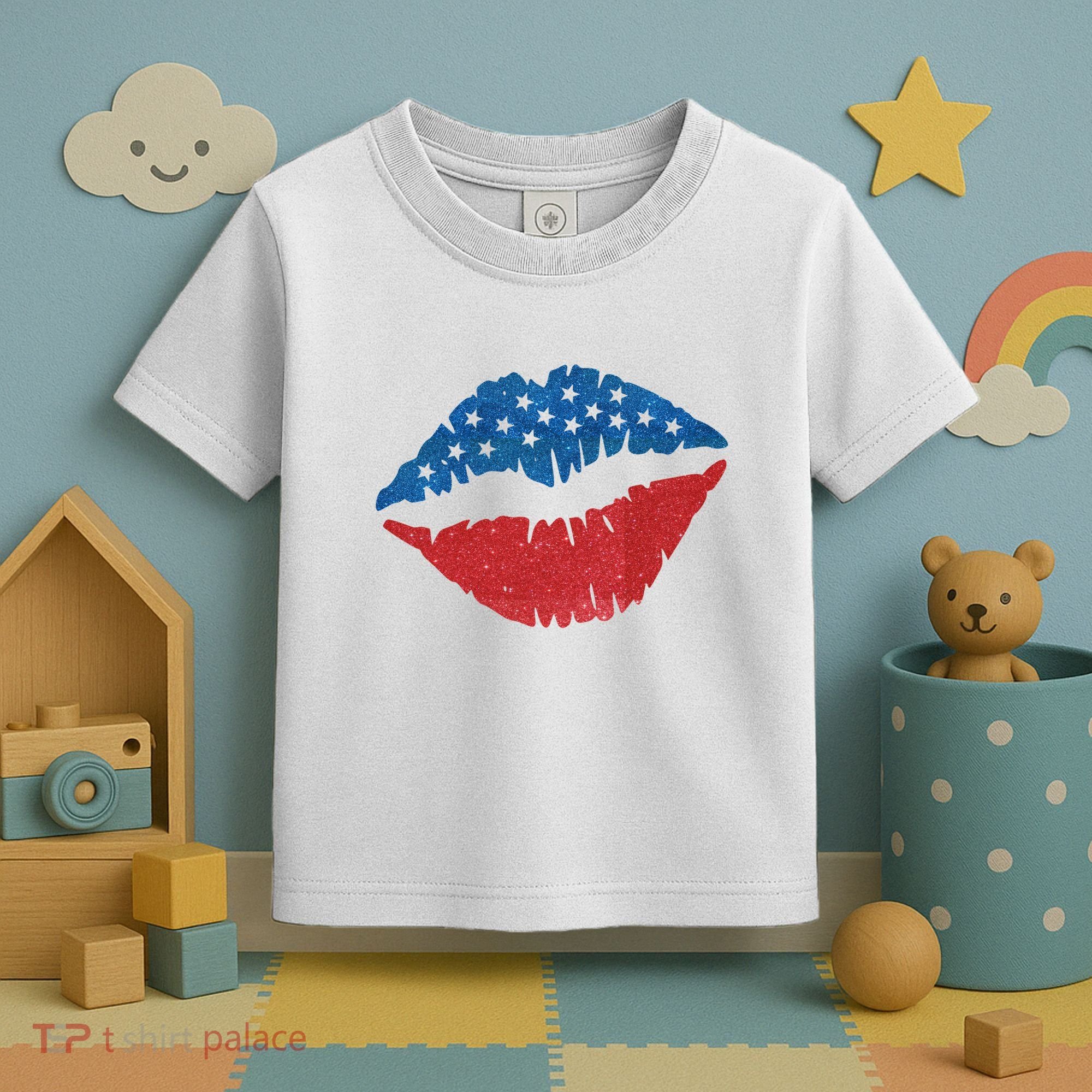 4th Of July Lips Holiday Toddler T-Shirt
