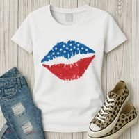 4th Of July Lips Holiday Women's T-Shirt thumb 3