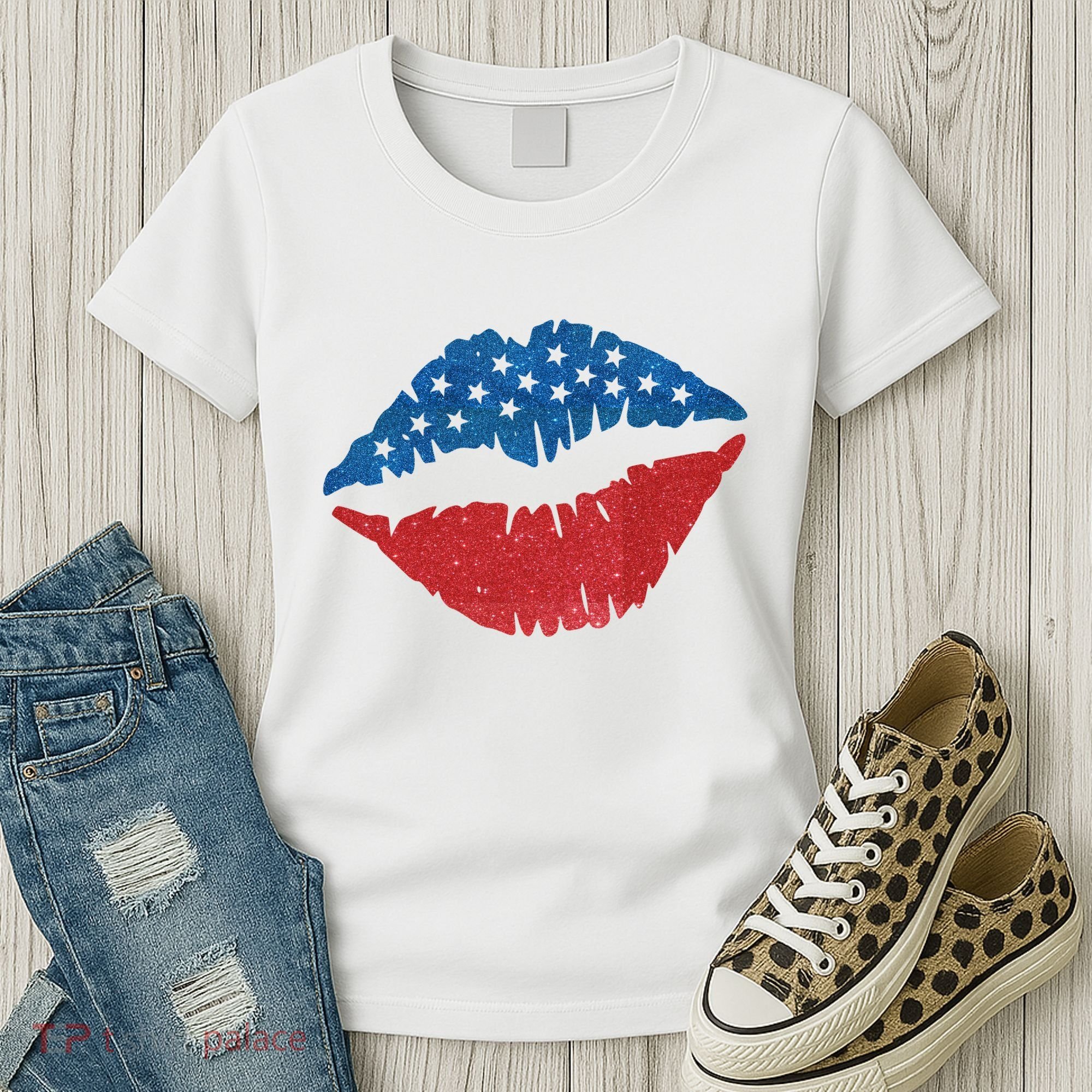 4th Of July Lips Holiday Women's T-Shirt