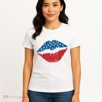 4th Of July Lips Holiday Women's T-Shirt thumb 4