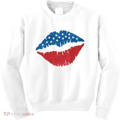 4th Of July Lips Holiday Kids Sweatshirt