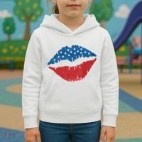 4th Of July Lips Holiday Kids Hoodie thumb 3