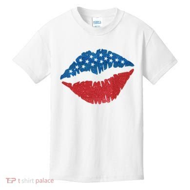 4th Of July Lips Holiday Kids T-Shirt