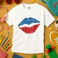 4th Of July Lips Holiday Kids T-Shirt thumb 3