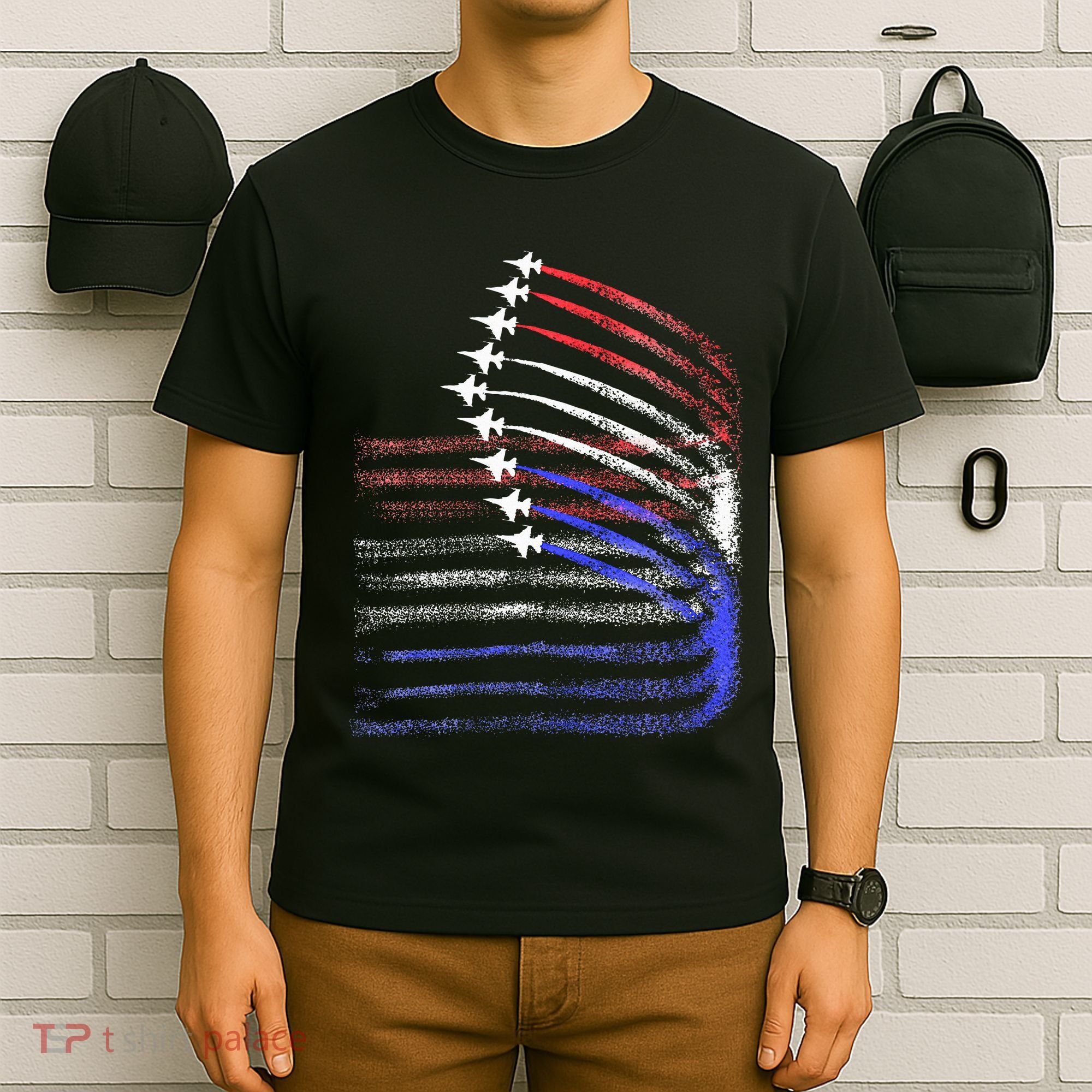 4th Of July Jet American Flag Patriotic Usa T-Shirt