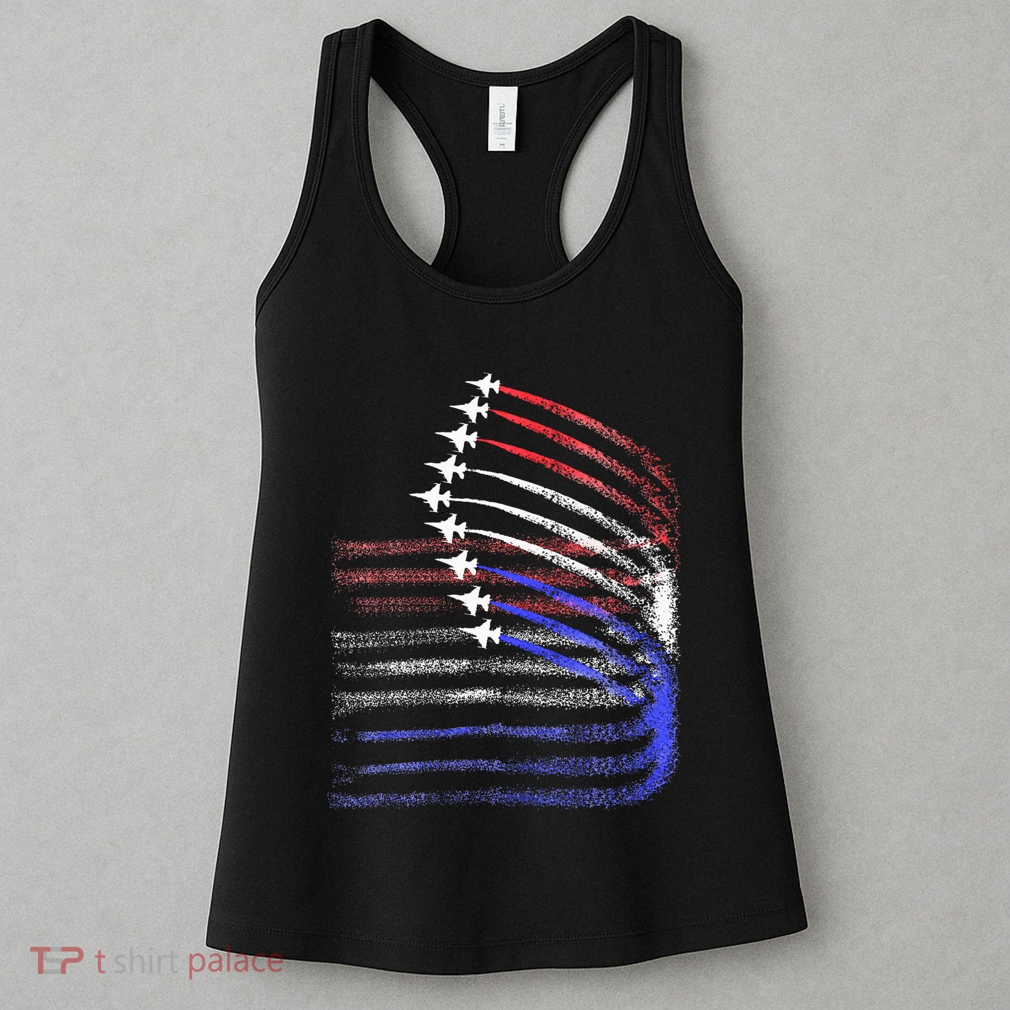 4th Of July Jet American Flag Patriotic Usa Women's Tank Top