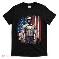 4th of July Patriotic Funny Abraham Lincoln Graphic July 4th T-Shirt thumb 0